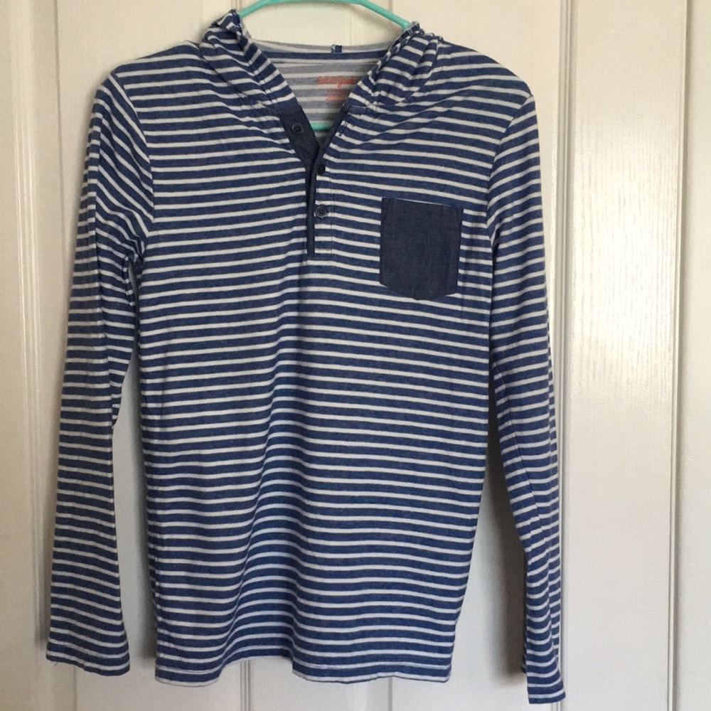 Cat & Jack striped long-sleeve hooded shirt